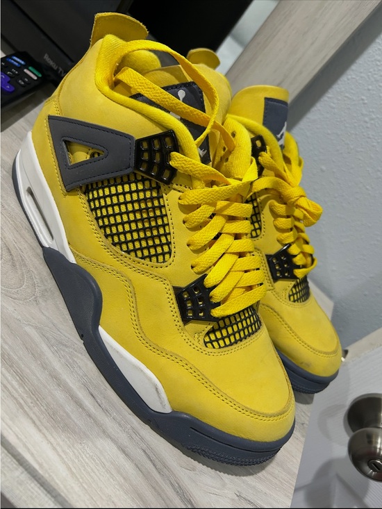 Jordan Shoes - Jordan Retro 4 Yellow and Gray Basketball Shoes